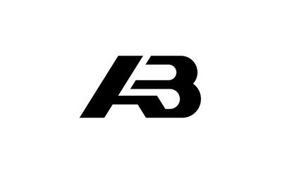 Letters A B Black AB Initials Logo Design - Minimalist Monogram Branding Template