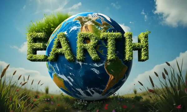 world earth day with text effect