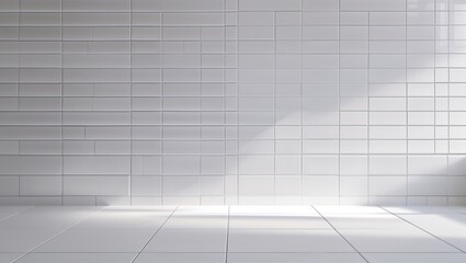 A contemporary sleek snow white tile wall design perfect for modern kitchens and bathrooms aesthetic appeal