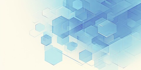 Blue Hexagon Network Illustration on White Background