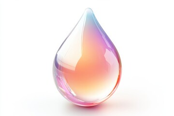 Fototapeta premium Colorful transparent water droplet reflecting light with a gradient effect. Generative AI