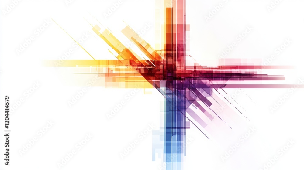 Poster Colorful abstract design combining geometric shapes and vibrant hues in a modern artistic expression. Generative AI