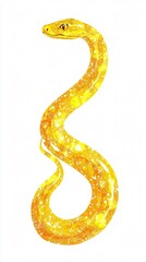 Fototapeta premium Golden Serpent: A Captivating Portrait of Reptilian Majesty