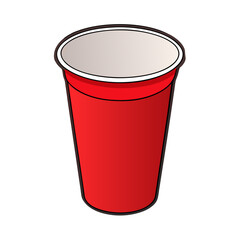 red plastic cup isolated