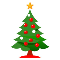 Obraz premium christmas tree isolated on white