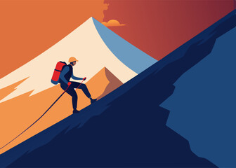 climber on the top of the mountain