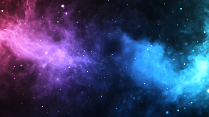 Fototapeta premium A deep space nebula with bright star clusters and vibrant colors, ideal for futuristic and cosmic visuals.