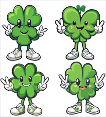 Obraz premium St Patricks Day cheerful leprechaun cartoon character Full length drawing of a dwarf Saint Patric