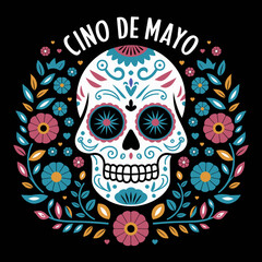 Obraz premium Decorative Day of the Dead Sugar Skull Design