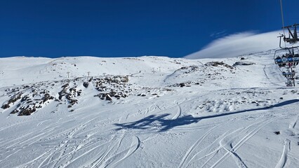 Ski Tracks with Shadows