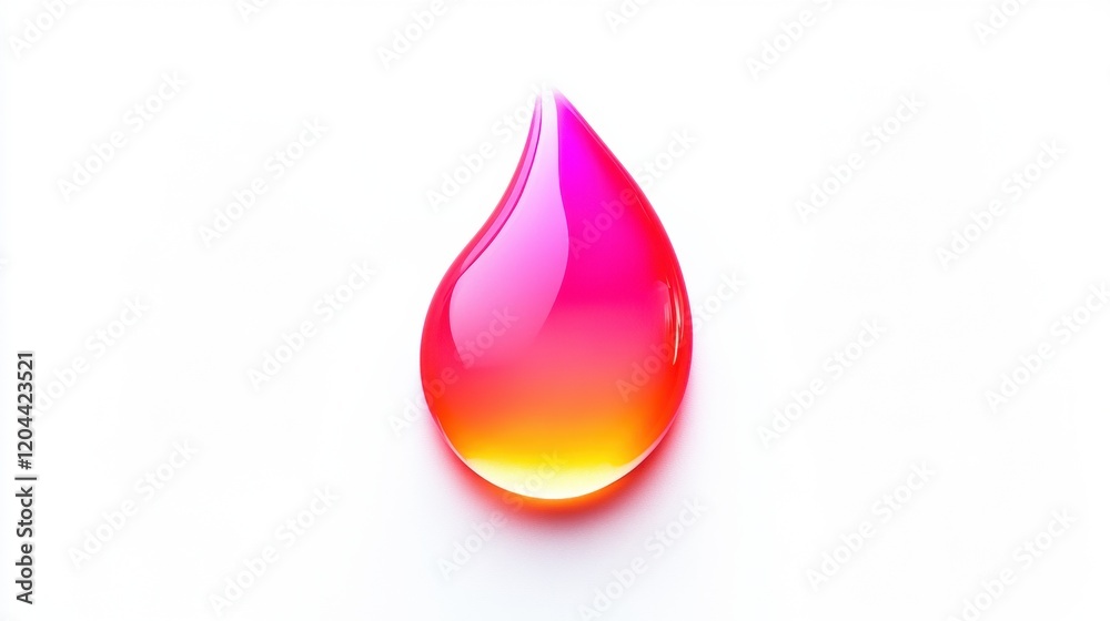 Aufkleber colorful droplet design with gradient shades of pink and orange on a white background. generative ai