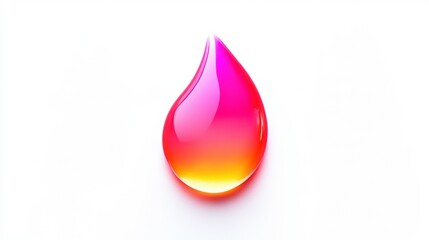 Obraz premium Colorful droplet design with gradient shades of pink and orange on a white background. Generative AI