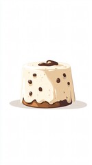 Delectable Coffee Cake with Chocolate Chips and Creamy Frosting | Delightful Dessert Illustration
