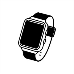 Realistic vector illustration of White and Black Digital watch.