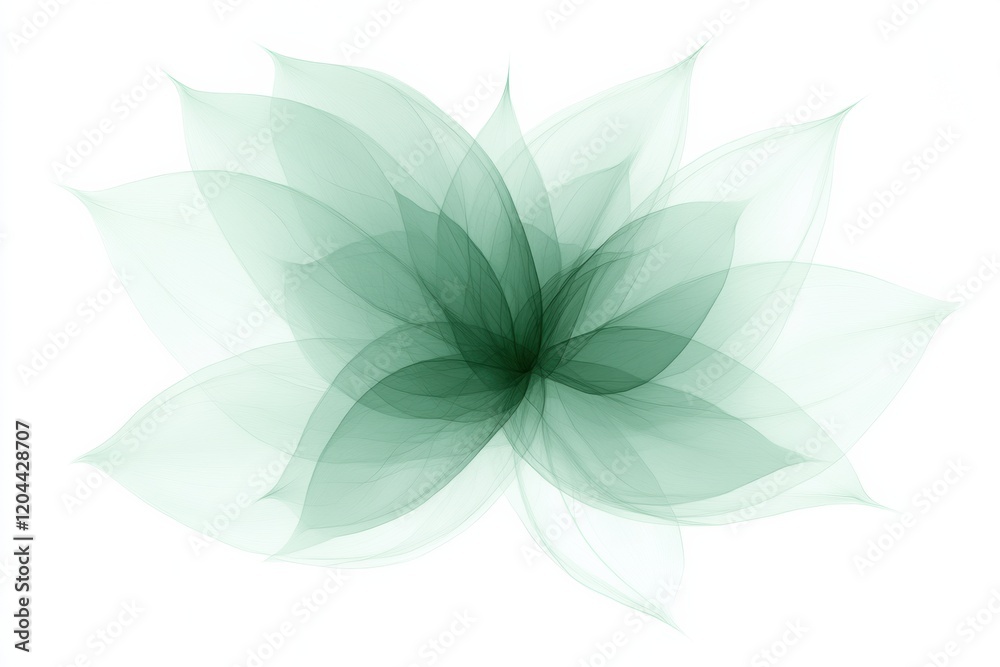 Leinwandbilder beautiful green lotus flower design with layered petals creating a serene and calming effect. genera