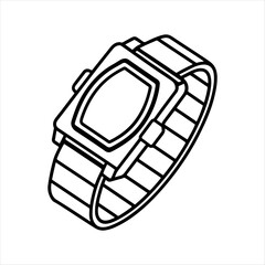 Realistic vector illustration of White and Black Digital watch.