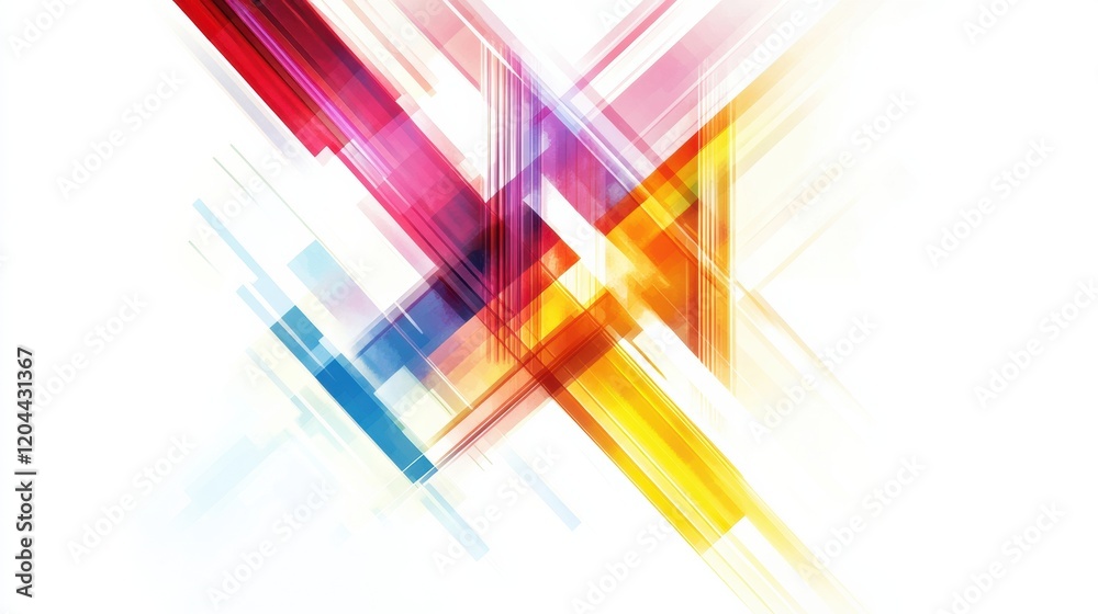 Aufkleber vibrant abstract composition featuring intersecting lines and colors for modern design inspiration. 