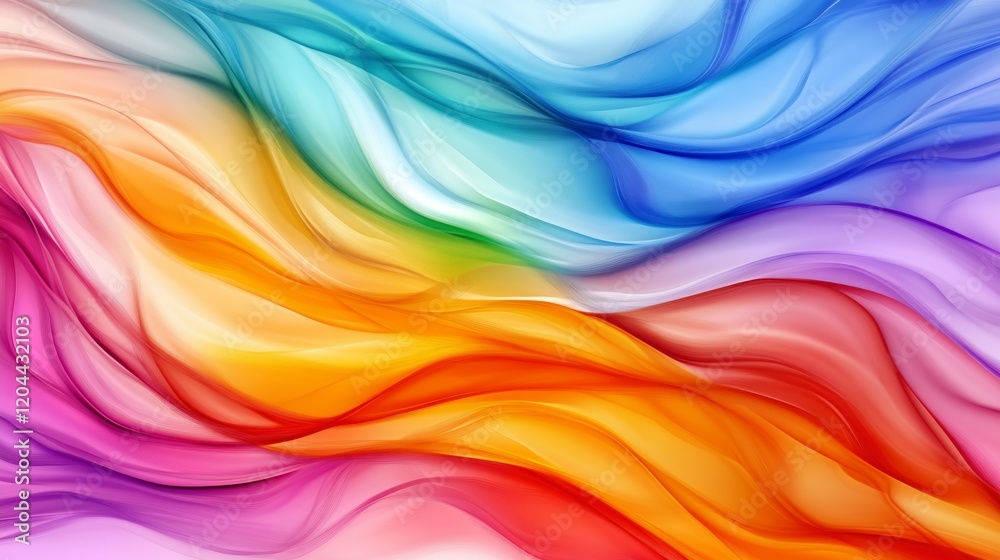 Aufkleber a colorful wave with a rainbow in the middle. the colors are bright and vibrant, creating a sense of