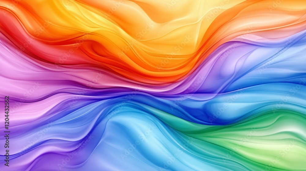 Poster a colorful wave of water with a rainbow in the middle. the colors are bright and vibrant, creating a