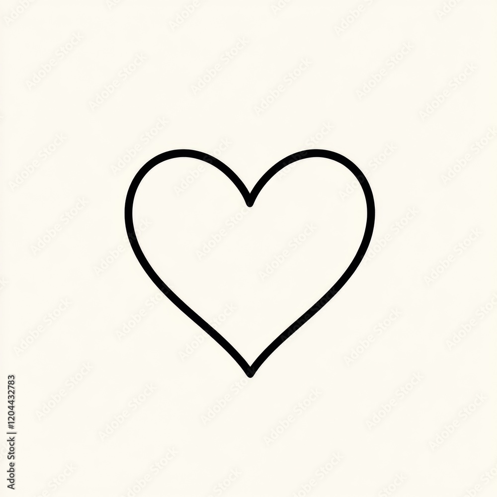 Poster simple black heart shape illustration on a light background for art projects and creative designs. g