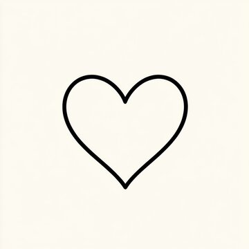 Naklejki Simple black heart shape illustration on a light background for art projects and creative designs. Generative AI