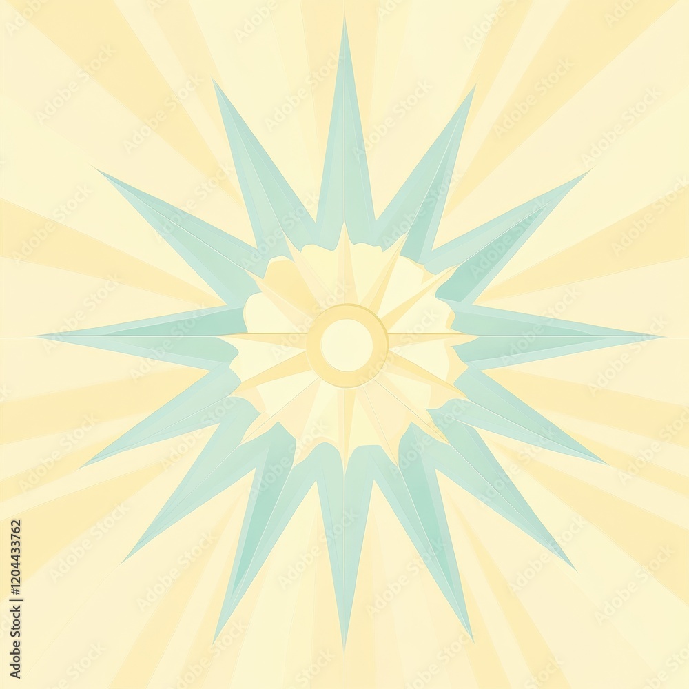 Poster bright geometric star design with pastel colors creating a vibrant background and an artistic experi