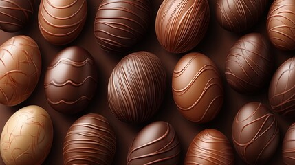 Naklejka premium Artistic chocolate Easter eggs