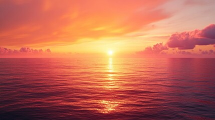 Obraz premium Vibrant sunset over calm ocean water. (2)