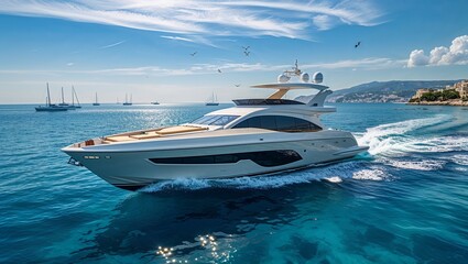 Wideangle View of a Bright Sunny Landscape with Vibrant Colors Perfect for Travel and Outdoor Activities