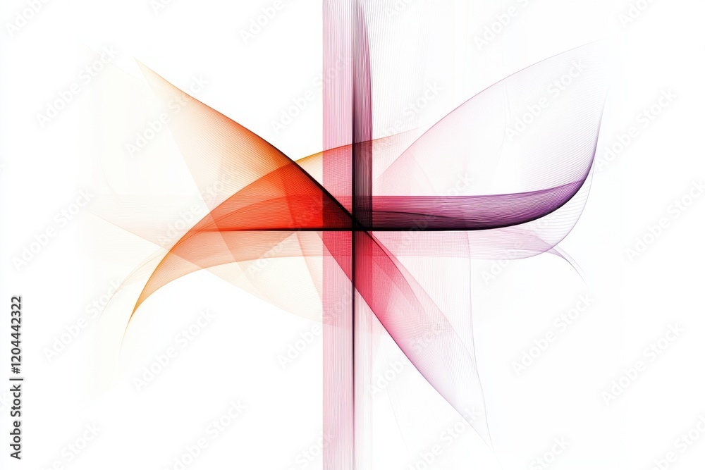 Fototapete abstract design featuring colorful flowing shapes with intersecting lines and smooth gradients, set 