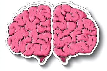 Vibrant pink anatomical brain illustration with a clean sectional view, representing neuroscience, brain structure, and the intricacies of human cognition