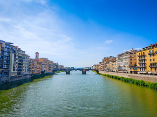 Ponte Santa Trinita, Holy Trinity Bridge bridge over River Arno in Florence, Italy