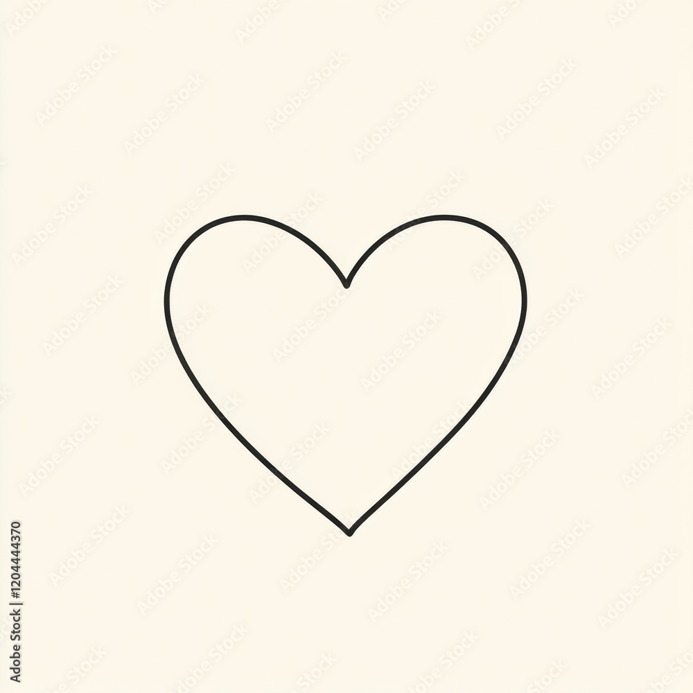 Fototapete simple heart outline on a neutral background representing love and affection in minimalistic design.
