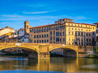 Ponte Santa Trinita, Holy Trinity Bridge bridge over River Arno in Florence, Italy