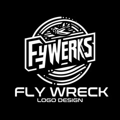 Fly Wreck Vector Logo Design
