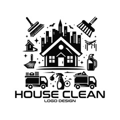 House Clean Vector Logo Design