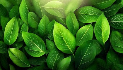 fresh background of green leaves and light and shadow