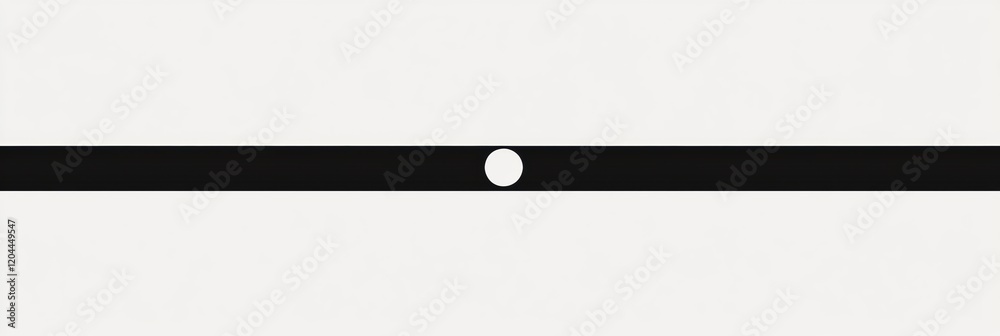 Aufkleber Simple and clean design featuring a black line with a central white circle on a light background. Generative AI