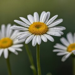 Fototapeta premium Close-Up Photograph of Vibrant Daisy Flowers in Bloom with Yellow Centers and White Petals