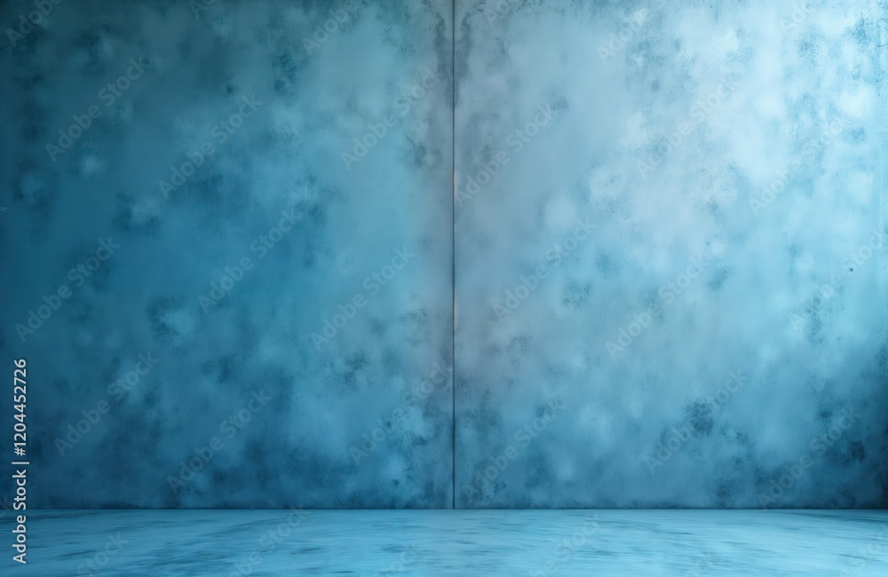 Poster empty room with smooth blue concrete walls. minimalist style. industrial aesthetic. suitable for pro