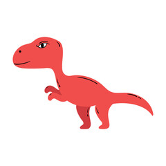 Flat red tyranosaurus rex, T rex vector illustration