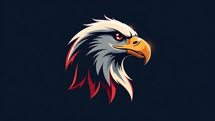 Fototapeta premium eagle head mascot logo on dark background.