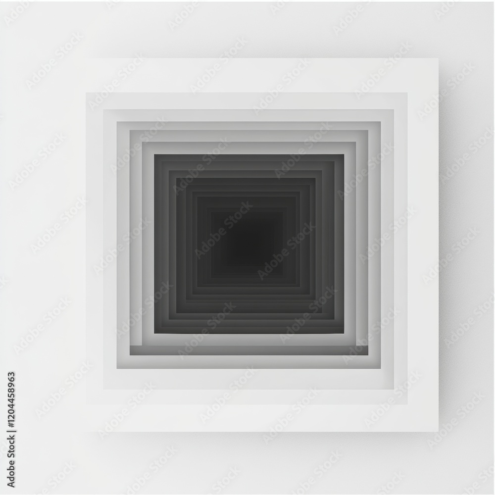 Fototapete geometric art display features layered squares in shades of gray and black creating a mesmerizing ef