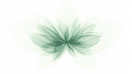 Fototapeta premium Soft green floral pattern with delicate leaves creating an abstract design in a serene and calming setting. Generative AI