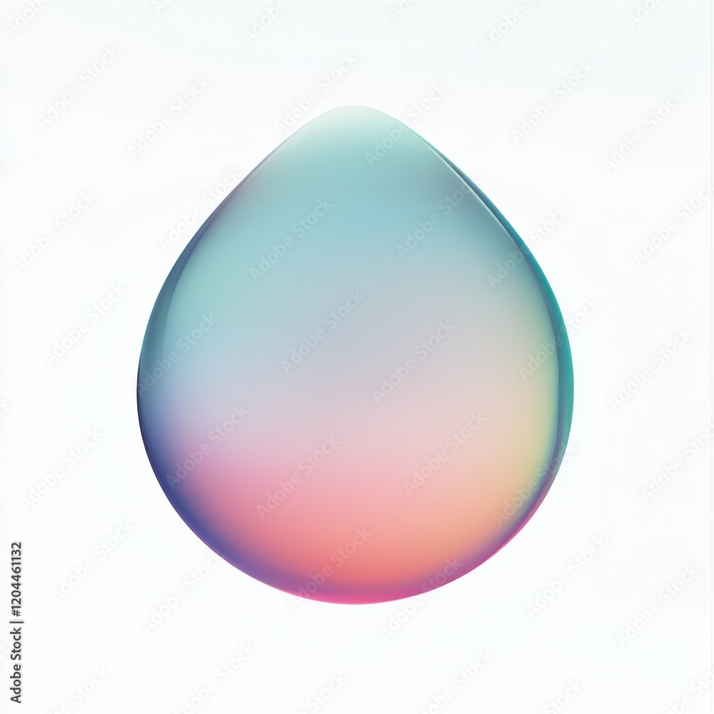 Aufkleber colorful water droplet capturing light and reflection in an artistic display on a neutral background