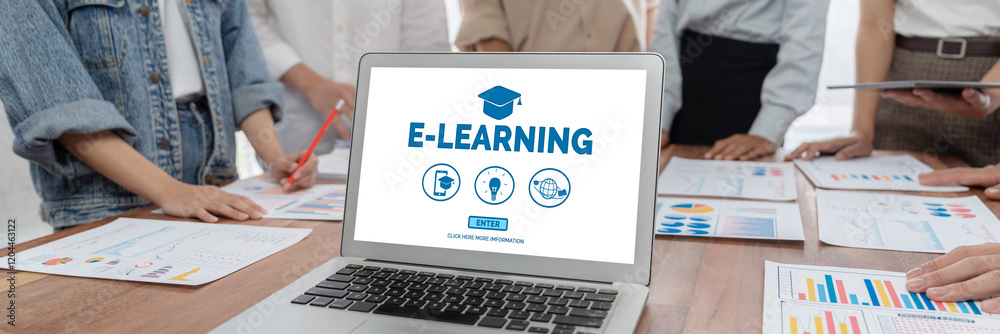 Aufkleber E-learning website with brisk sofware for student to study online on the internet network