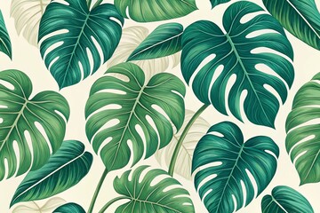 Fototapeta premium Monster Leaf Pattern