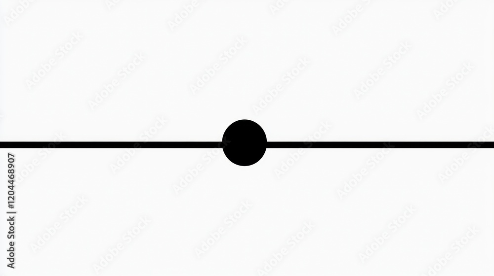 Aufkleber Minimalist design featuring a central dot surrounded by a horizontal line on a white background. Generative AI