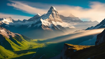 snow covered mountains