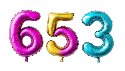 Colorful Foil Balloons Forming Number 653